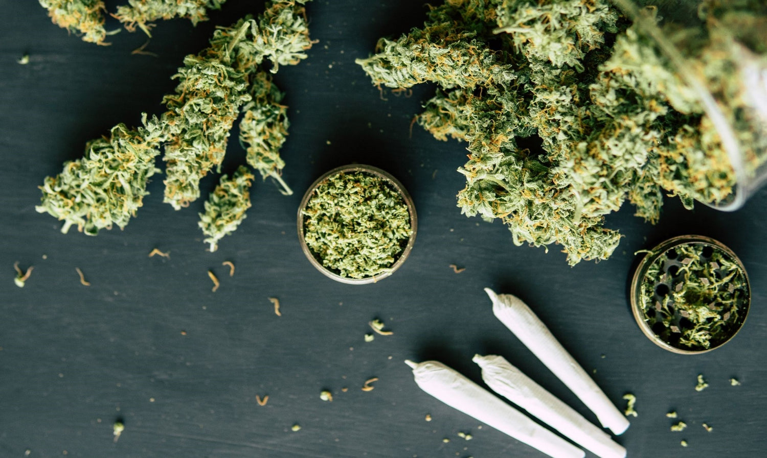 Cyclone joints next to cannabis nugs