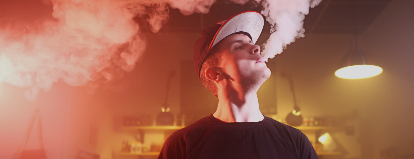 men making vaping tricks