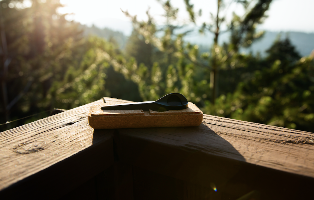 KOL pipe over a wooden balcony