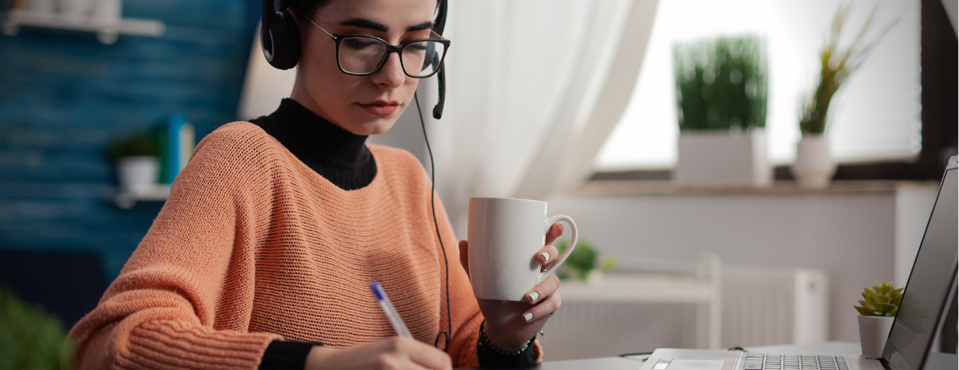 student of an online course