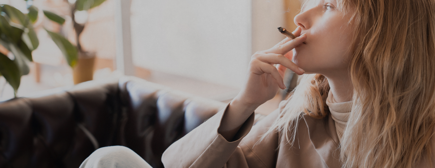 girl smoking a weed joint
