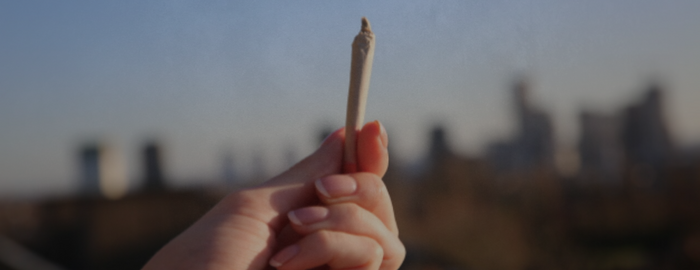 weed joint on london lanscape