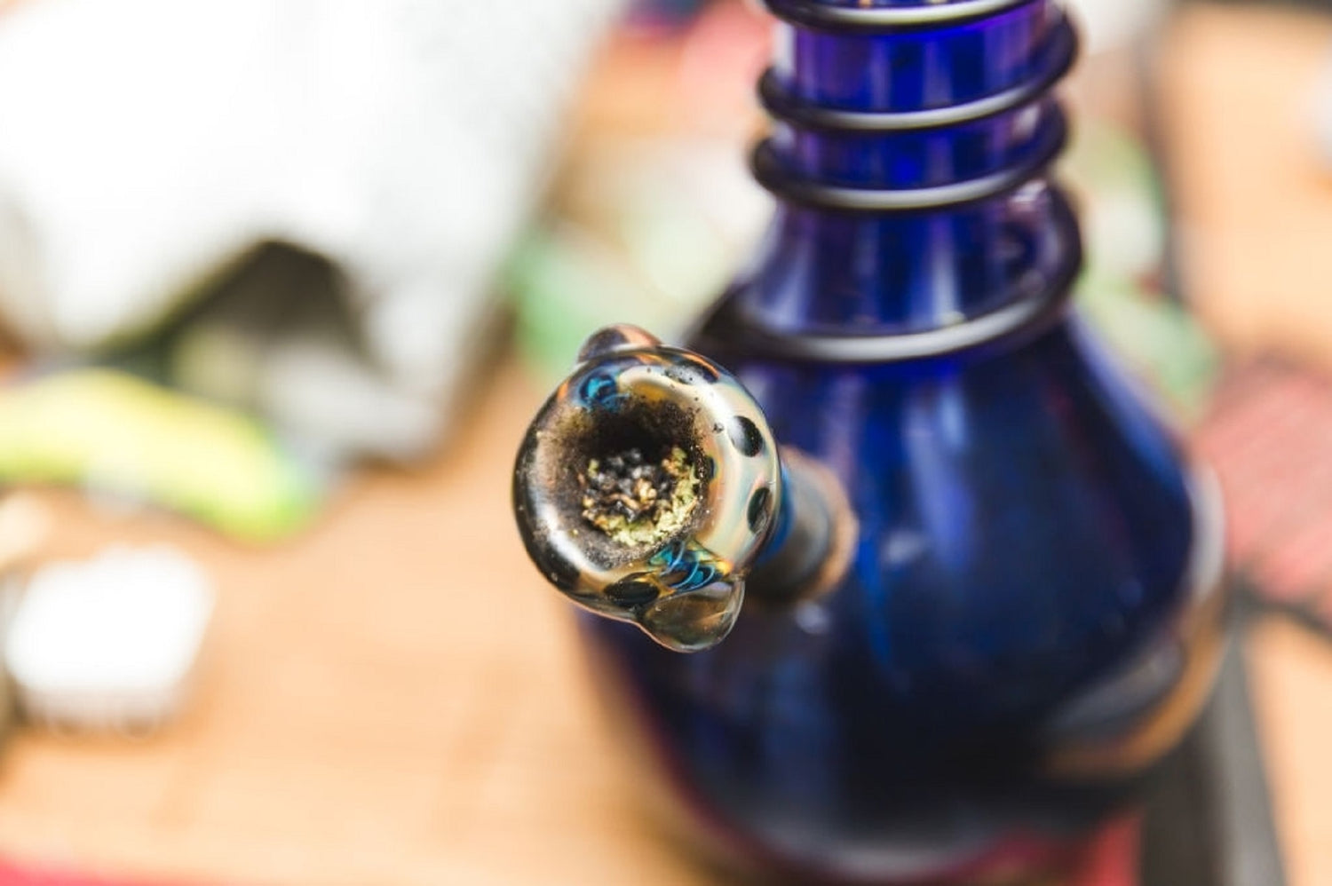 Pipe screen placed in a bong bowl for a cool smoke