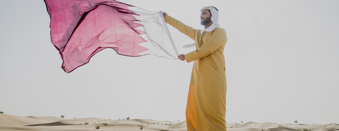 Muslim in Qatar desert