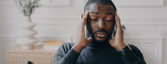 man feeling too high