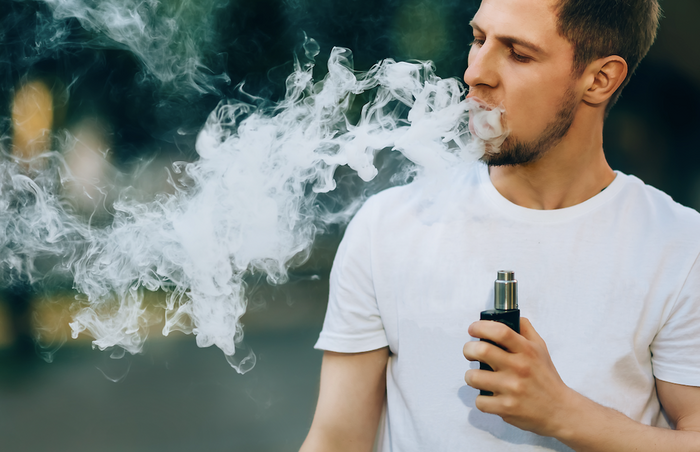 Man smoking from a vaporizer