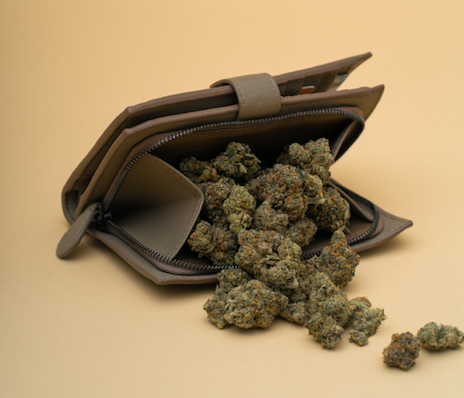 cannabis buds in wallet