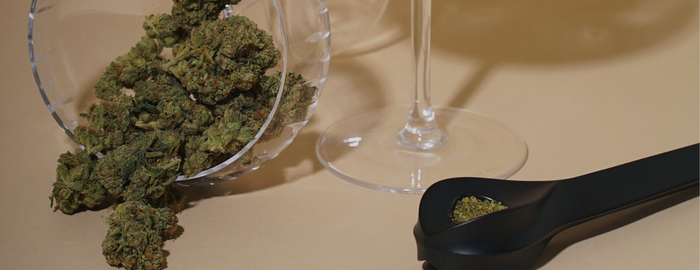 weed and alcohol in a pipe