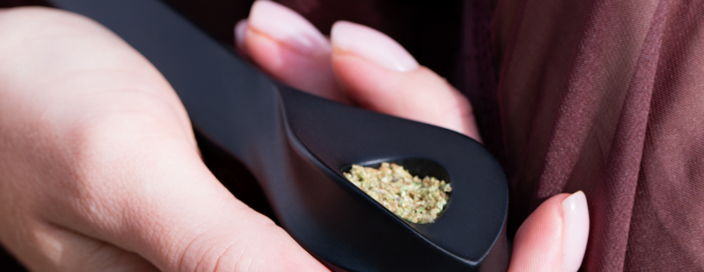 grinded weed in a pipe