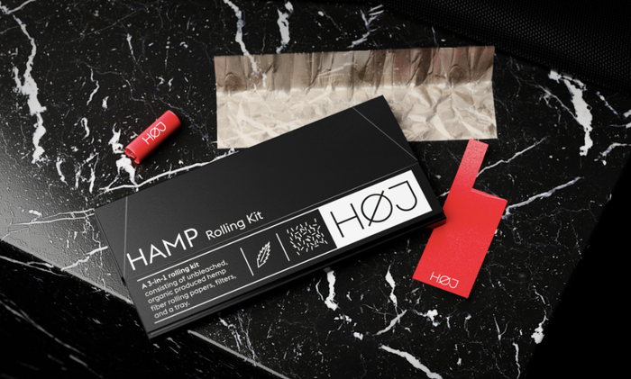HAMP rolling papers kit with hemp papers and red filters