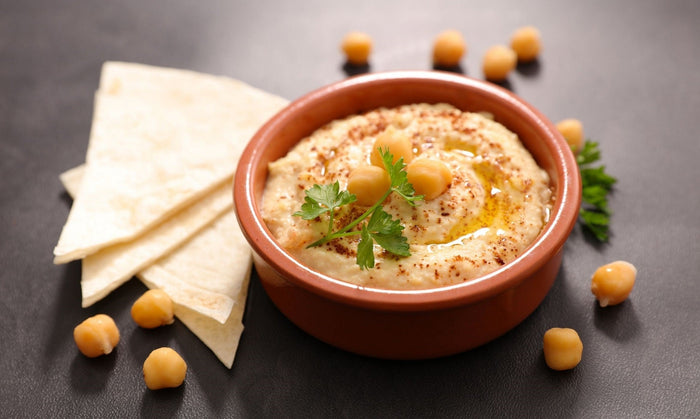 Flavorful plate of cannabis hummus