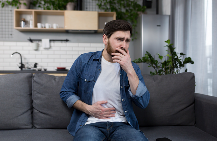 man with nausea