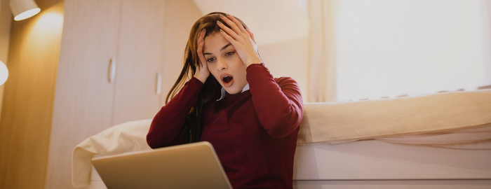 girl feeling high and surprised
