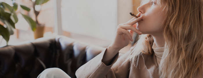 girl smoking a weed joint