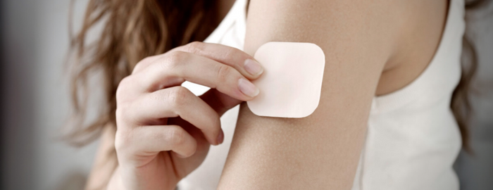 woman with cannabis patch