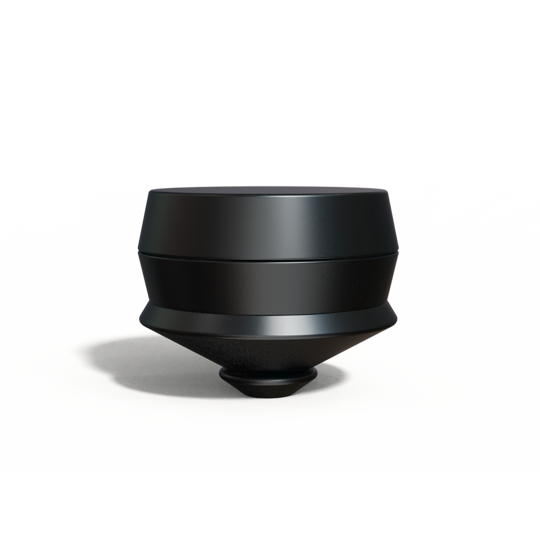 Black grinder with transfer funnel no background